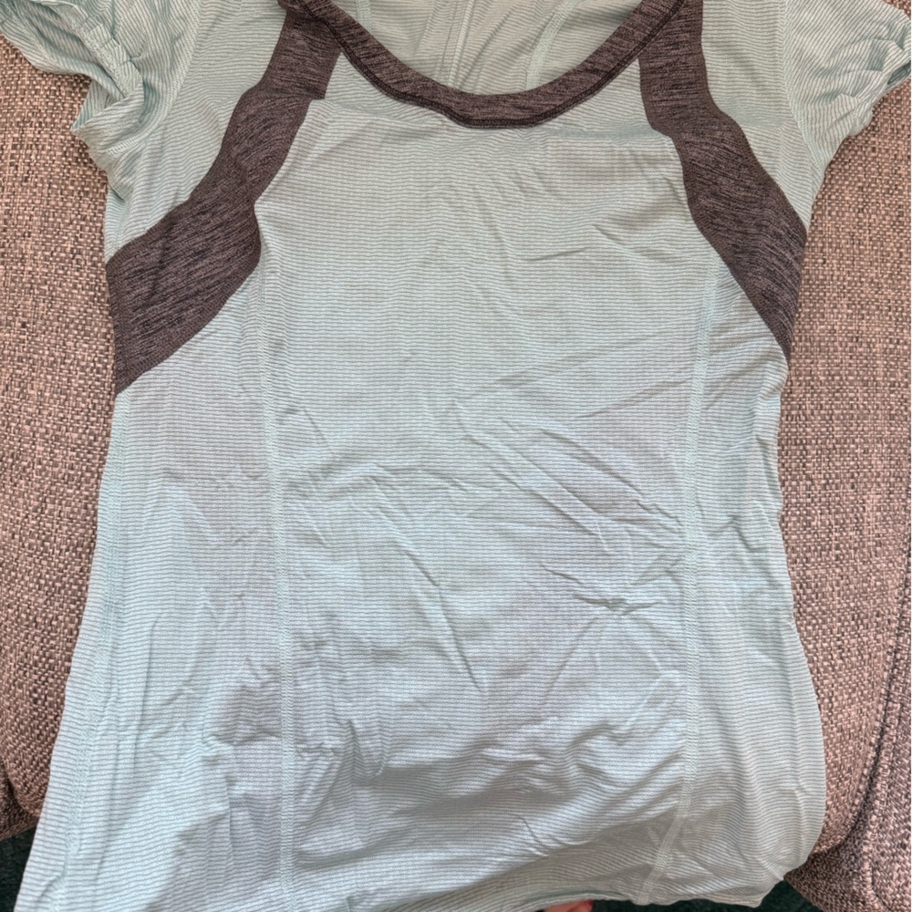 Lululemon Mint Green and Gray T-Shirt